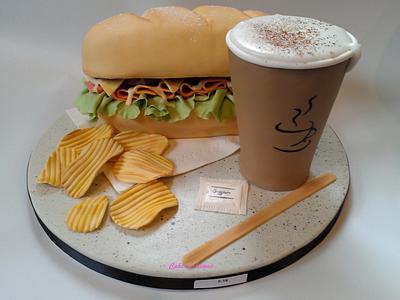 Sub and coffee - Cake by Cake-a-licious