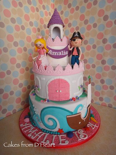 Princess and Pirate Cake - Cake by Cakes from D'Heart