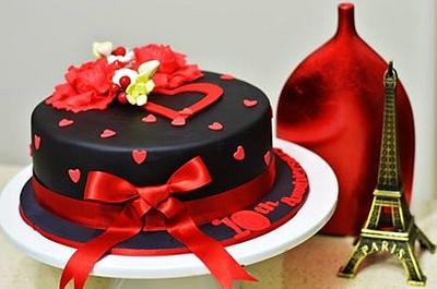 Red & Black - Cake by Sini's Cakery 