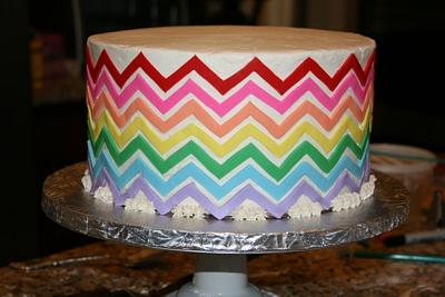 Rainbow Chevron Cake - Cake by Leila