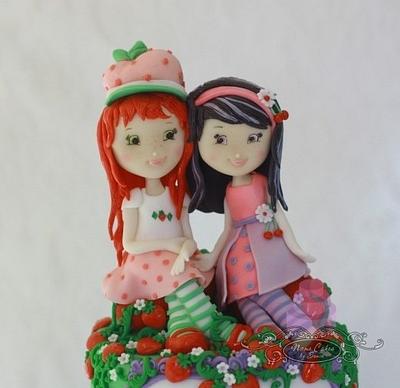 Strawberry Shortcake and Cherry Jam birthday cake - Cake by Sonia Huebert