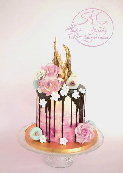 CHOCOLATE DRIP CAKE - Cake by Sugar  flowers Creations