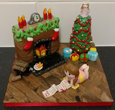 CPC Christmas Collaboration - my Christmas fireplace  - Cake by Terrie's Treasures 
