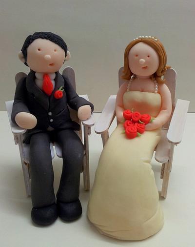 Bride & Groom Cake Topper  - Cake by Sarah Poole