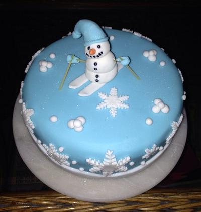 Blue & white Christmas cake - Cake by Roberta