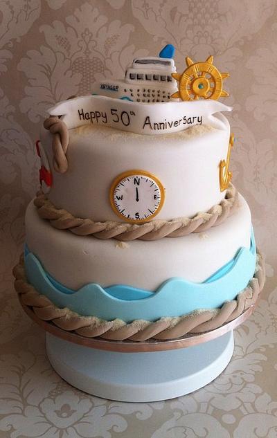 Cruise themed anniversary cake - Cake by Carrie