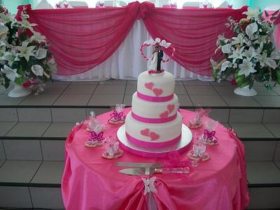 Two Hearts Wedding - Cake by caymancake