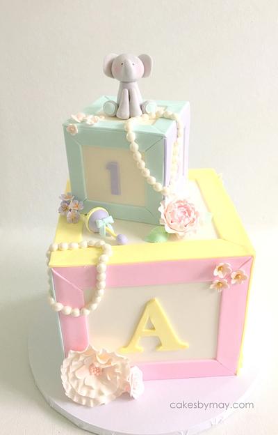 Letter and Number Blocks Shower - Cake by Cakes by Maylene