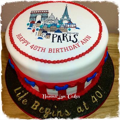 Paris inspired 40th birthday cake - Cake by Nanna Lyn Cakes