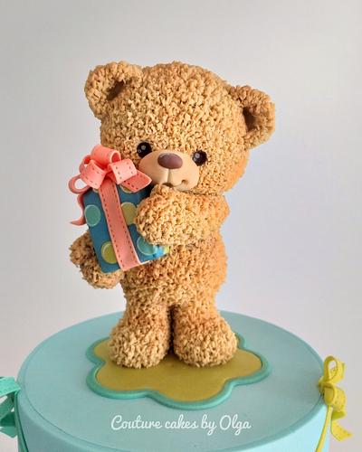 Fluffy teddy bear - Cake by Couture cakes by Olga