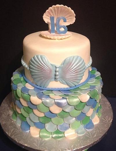 Mermaid Sweet 16 Cake - Cake by Tracy's Custom Cakery LLC