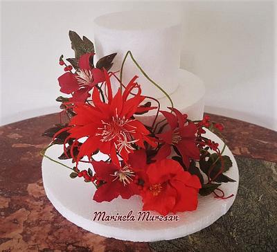 Red flowers - Cake by Marinela Muresan