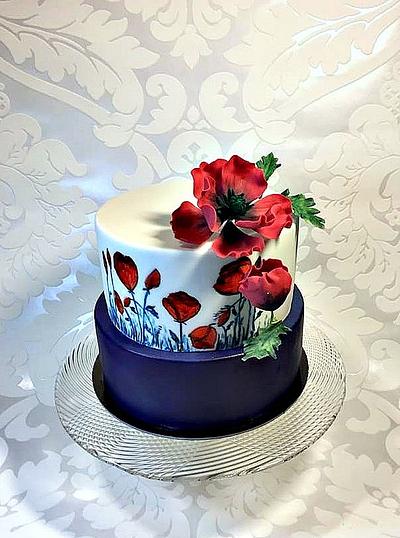 Poppies in blue - Cake by Frufi