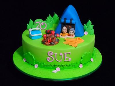 70th Camping Cake - Cake by Custom Cake Designs