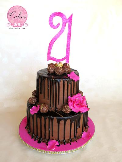 Chocolate and hot pink - Cake by Cakes Inspired by me