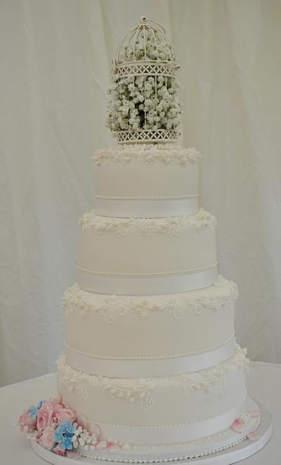 Baby's Breath Wedding Cake - Cake by Rachel Leah