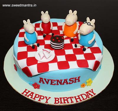 Peppa pig family cake - Cake by Sweet Mantra Homemade Customized Cakes Pune