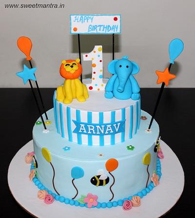 Animals tier cake - Cake by Sweet Mantra Homemade Customized Cakes Pune