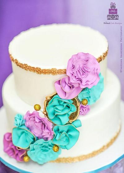Teal & Purple Wedding Cake - Cake by Esther Williams