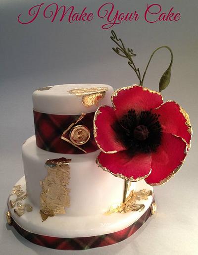 Red Poppy - Wafer Paper - Cake by Sonia Parente