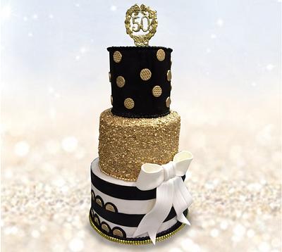 Gold & Black @ 50 - Cake by MsTreatz