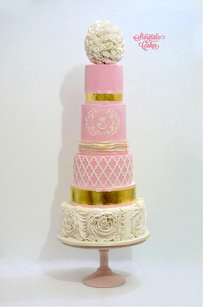 Ruffle ball Wedding cake  - Cake by Storytalecakes