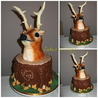 Stag Grooms Cake - Cake by Cakesnstuff