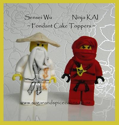Ninja KAI & Sensei WU - Ninjago edible Fondant Cake Toppers  - Cake by Mel_SugarandSpiceCakes