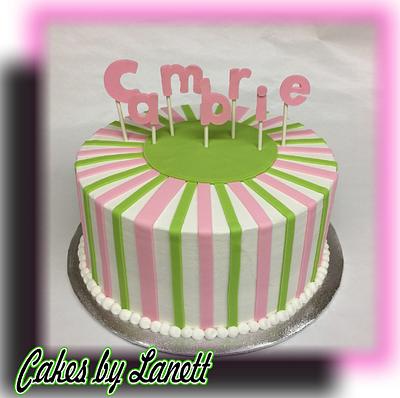 Pink and Lime Baby Shower Cake - Cake by Lanett