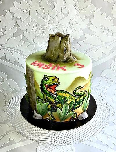 Hand painted T-Rex for boy - Cake by Frufi