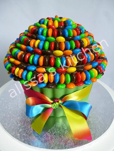 M&M Giant Cupcake - Cake by Alissa's Kitchen