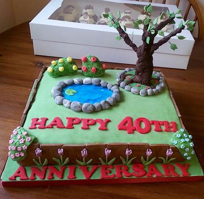 Anniversary Garden - Cake by Tracey