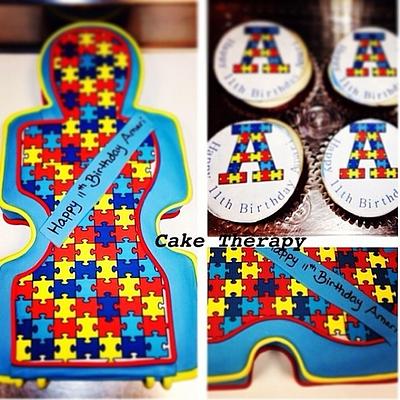 Autism Puzzle Cake  - Cake by Cake Therapy