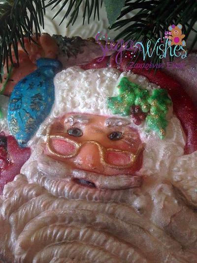 Santa Decorating the Tree - Cake by Tina Tsourtsoulas
