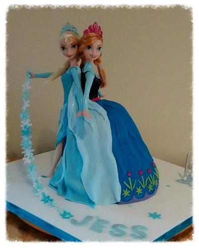 Anna and Elsa Frozen doll cake - Cake by Catherine
