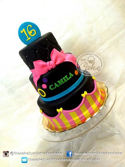 Black and Neon Sweet Sixteen - Cake by TheCake by Mildred
