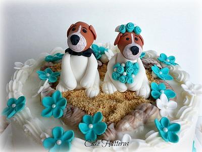 Beagle Beach Wedding - Cake by Donna Tokazowski- Cake Hatteras, Martinsburg WV