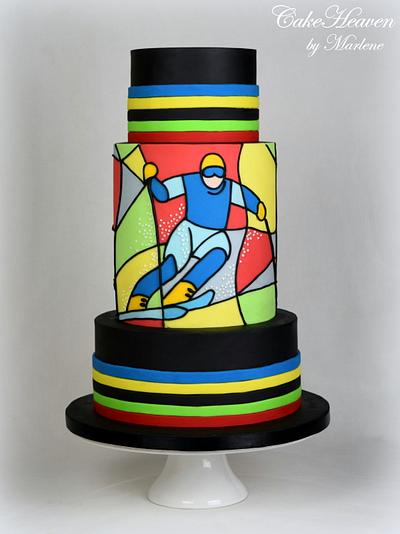 Skiing Cake - Sport Cakes for Piece Collaboration - Cake by CakeHeaven by Marlene