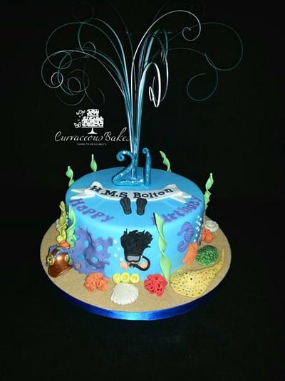 21st Scuba Diver Cake - Cake by CurvaceousBakes