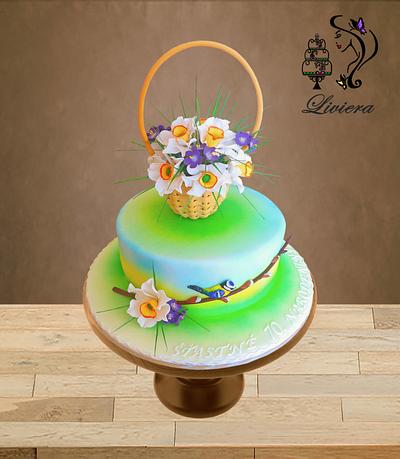 birthday cake - spring flowers - Cake by L