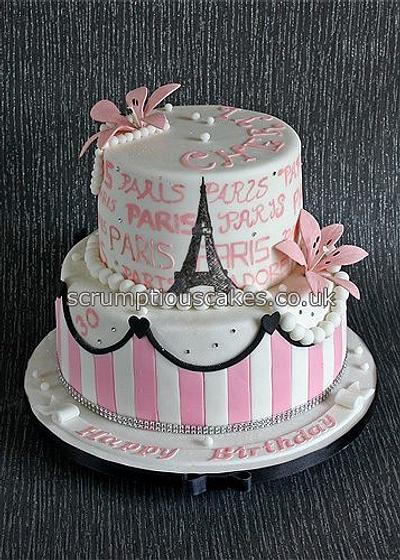 Paris Themed Birthday Cake - Cake by Scrumptious Cakes