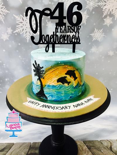 Hand painted on whip cream  - Cake by Luscious Bakers