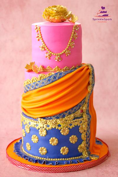 Half Saree Ceremony Cake - Cake by SprinkleSpark
