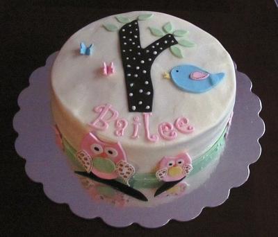 Woodland Owl Baby Shower Cake - Cake by Jaybugs_Sweet_Shop