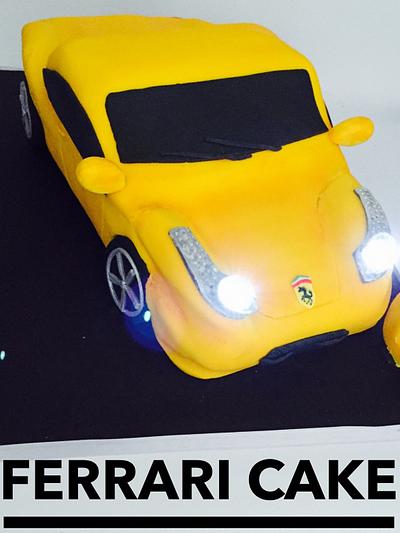 Ferrari cake with working lights - Cake by Kake and Cupkakery
