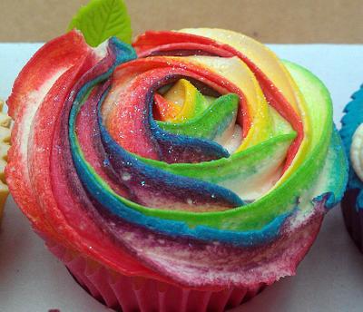 Rainbow cupcake - Cake by The Rosehip Bakery