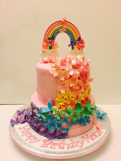 Rainbow n Butterflies!! - Cake by Scrumptious Layers n Cake Craft
