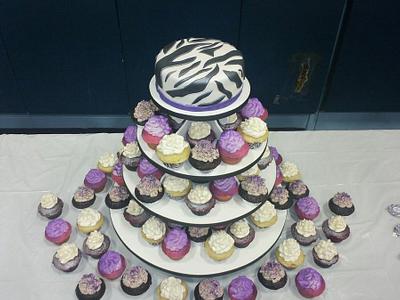 Cake & Cupcake Tower - Cake by Nicole Verdina 