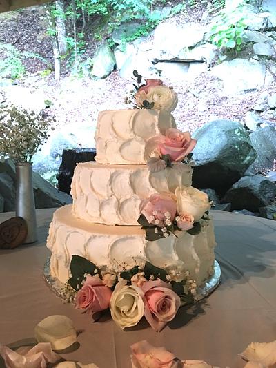 Scalloped Wedding Cake - Cake by Brandy-The Icing & The Cake