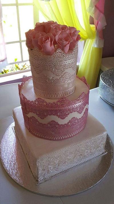 my latest lacy wedding cake  - Cake by shimery